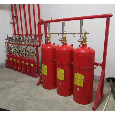 90L FM200 সিলিন্ডার ওয়ার্কিং চাপ 5.6Mpa লাল FM200 পাত্রে
