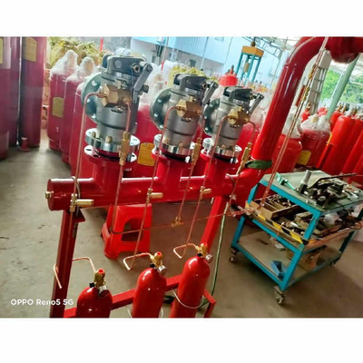 5.6Mpa FM200 পিস্টন ফ্লো সিস্টেম HFC-227 রেড সিলিন্ডার অগ্নি নির্বাপক